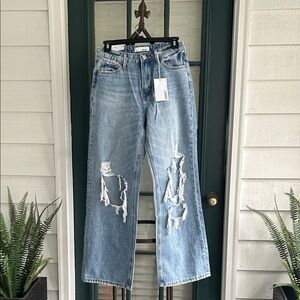 Vervet NWT Jodie 90’s Dad Jeans Distressed Wide Leg Jeans Size 25